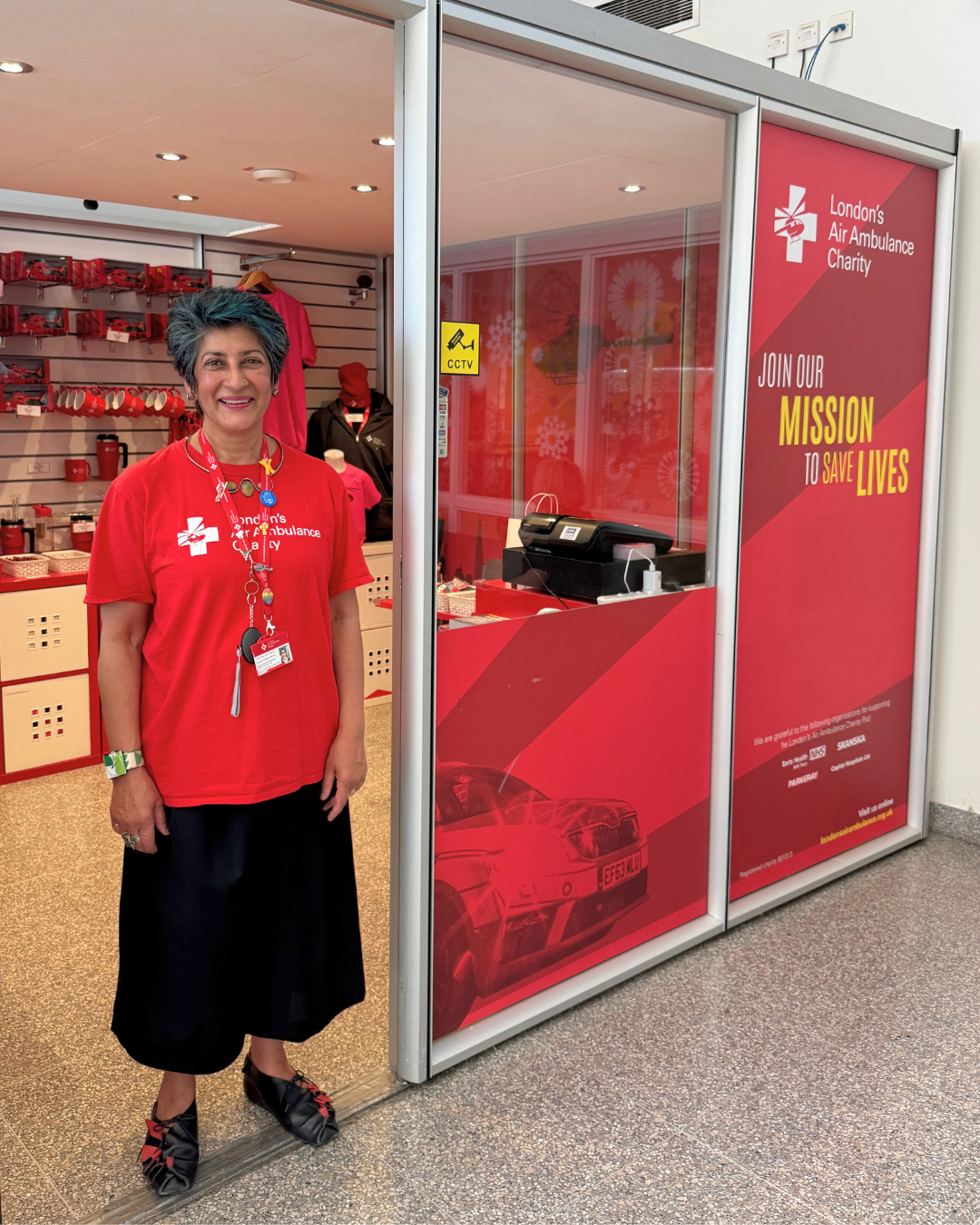 Kajori at our shop at The Royal London Hospital