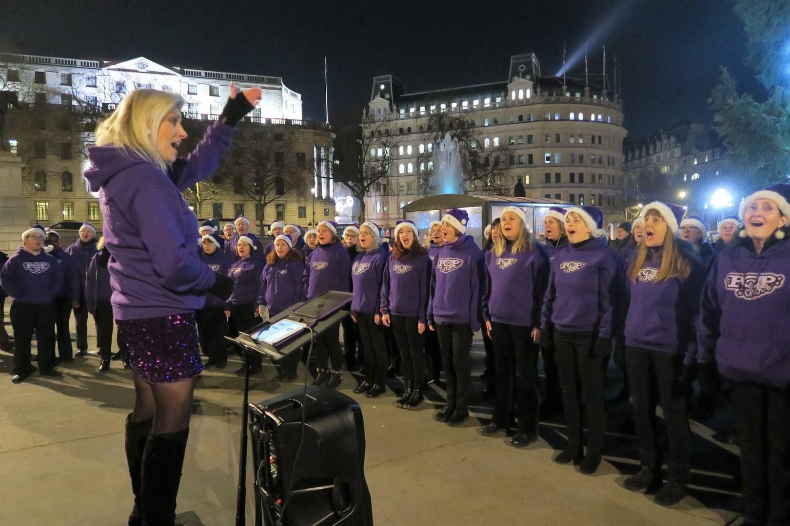 Popchoir performing at Trafalager Square