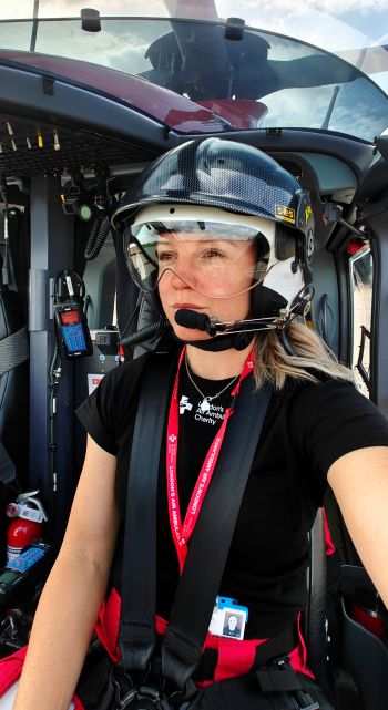 Adele sat in London's Air Ambulance's helicopter