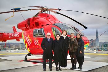 Board members of Banham Security visiting London's Air Ambulance Charity's helipad