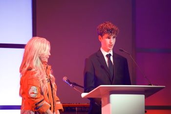 Bruno speaking at London's Air Ambulance Charity's 2022 fundraising gala