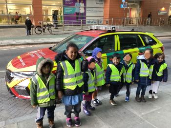London's Air Ambulance's trauma car with the children