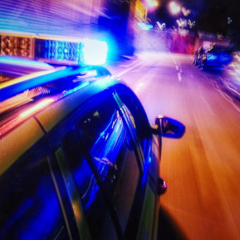 London's Air Ambulance rapid response car driving at night