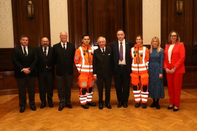 Freemasons and staff from London's Air Ambulance Charity