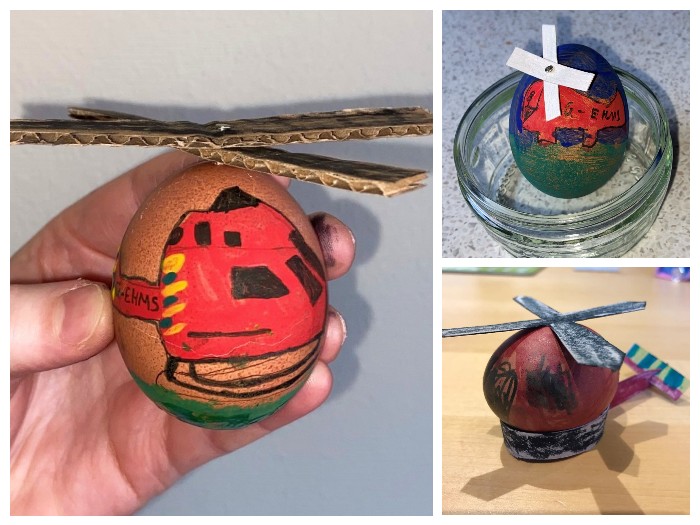 Montage of painted eggs