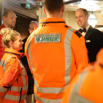 HRH Prince of Wales meeting London's Air Ambulance crew