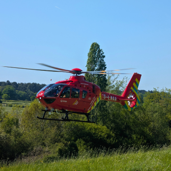 London's Air Ambulance helicopter landing