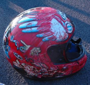 Dan's helmet after the crash
