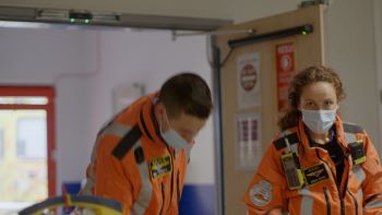 In hospital with the patient