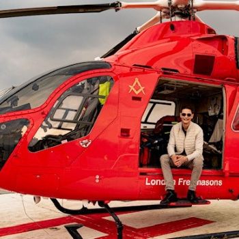 Jason visiting our helipad