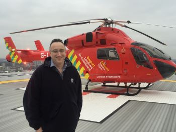 Jonathan Jenkins with our helicopter