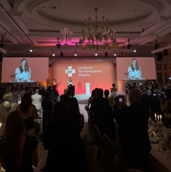 Milana speaking at London's Air Ambulance Charity 2024 gala