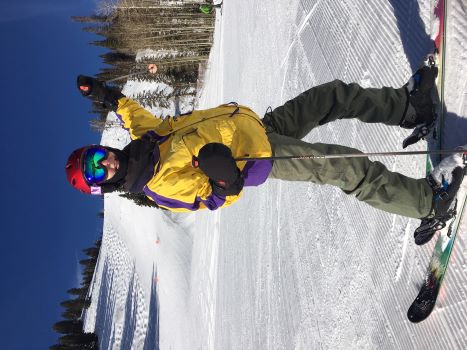 London's Air Ambulance's patient Nicky, skiing