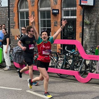 Member of PRU running Hackney Half marathon