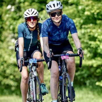 Virginia completing Ride London before her accident