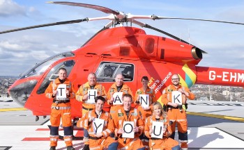 Team on the helipad
