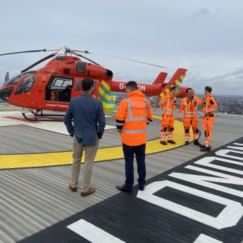 Wes Streeting MP visiting London's Air Ambulance Charity's helipad