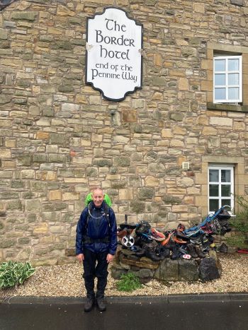 Stephen at the end of the Pennine Way
