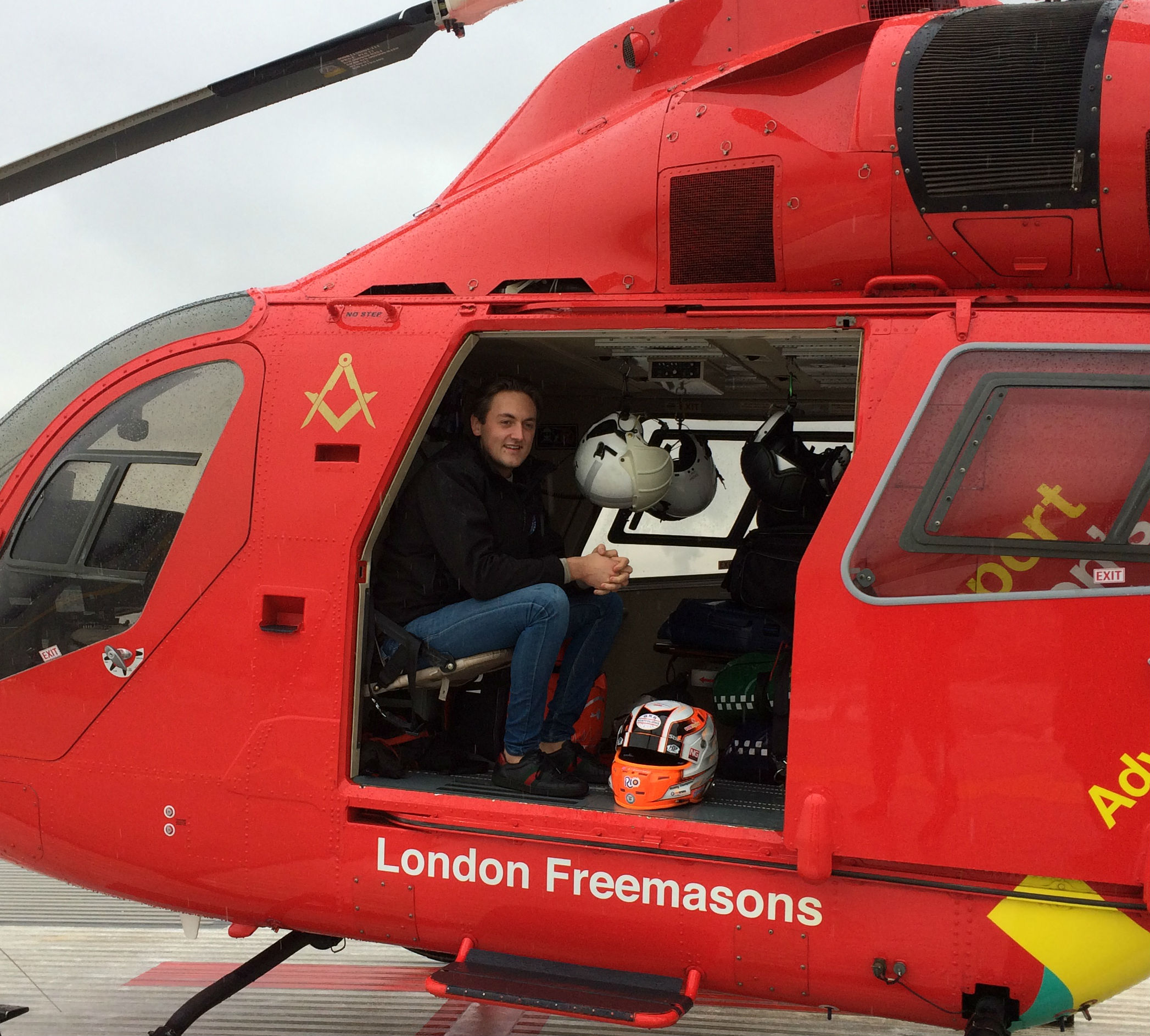 Racing car driver Bobby Thompson drives London’s Air Ambulance up a ...