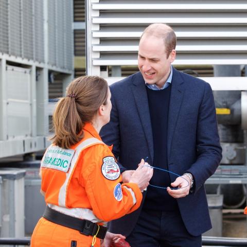 HRH The Duke of Cambridge visits the helipad