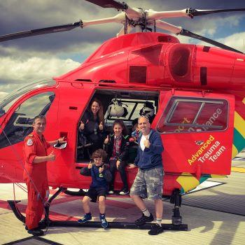 Yair and family on the helipad