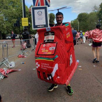 Tom running the marathon for London's Air Ambulance Charity