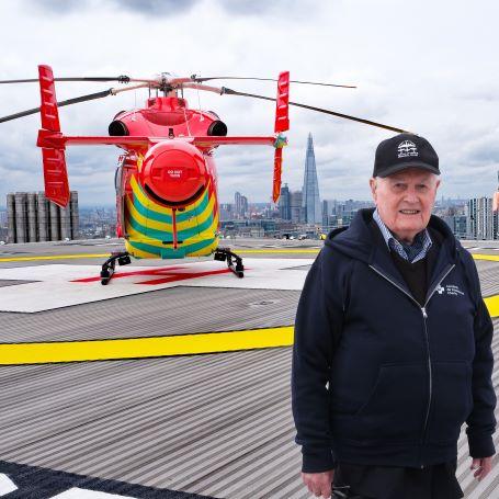Colin Bell on London's Air Ambulance Charity's helipad