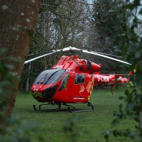 London's Air Ambulance's red helicopter